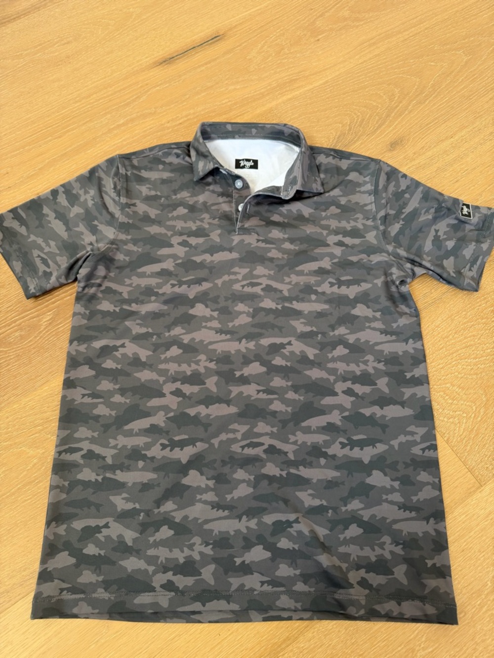 Waggle Fish Camo Golf Shirt - Kids L